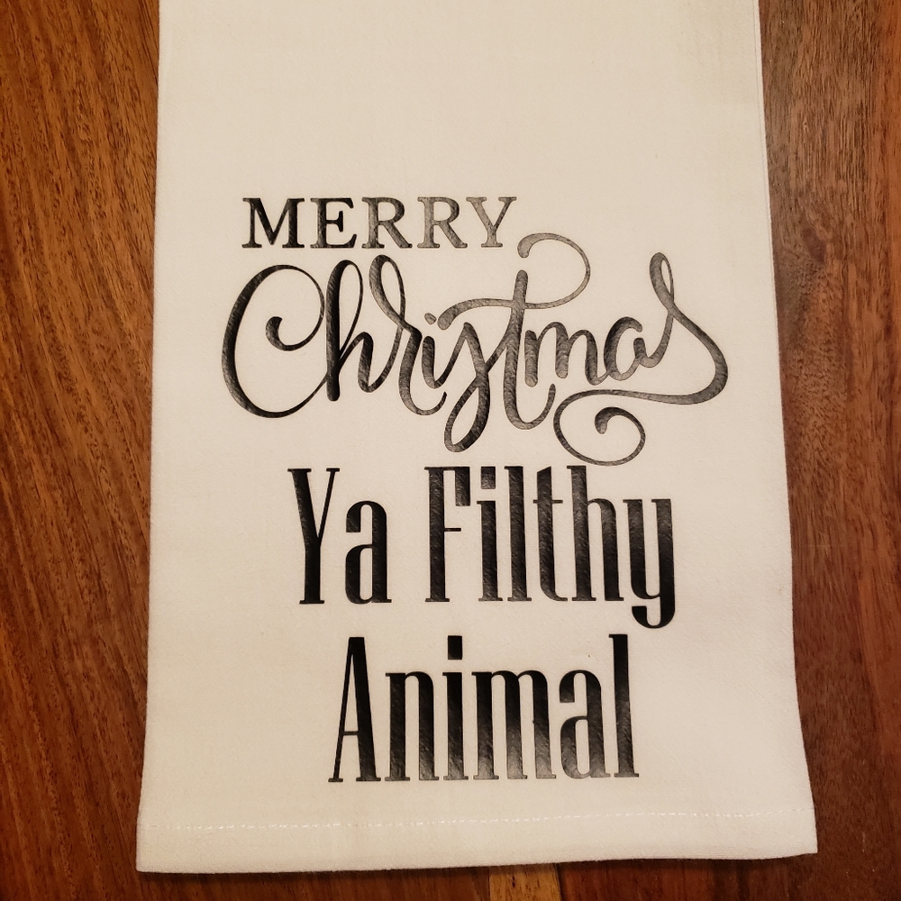 Christmas flour sack tea towel